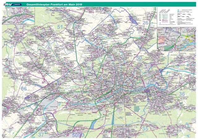 フランクフルトのバス停の地図