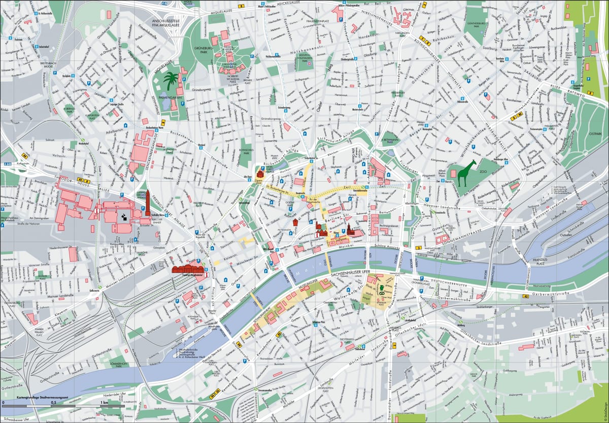フランクフルト市の地図