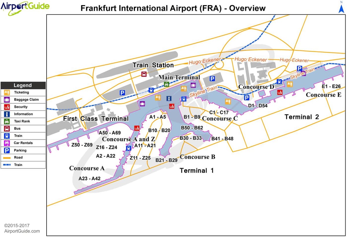 フランクフルト空港の地図