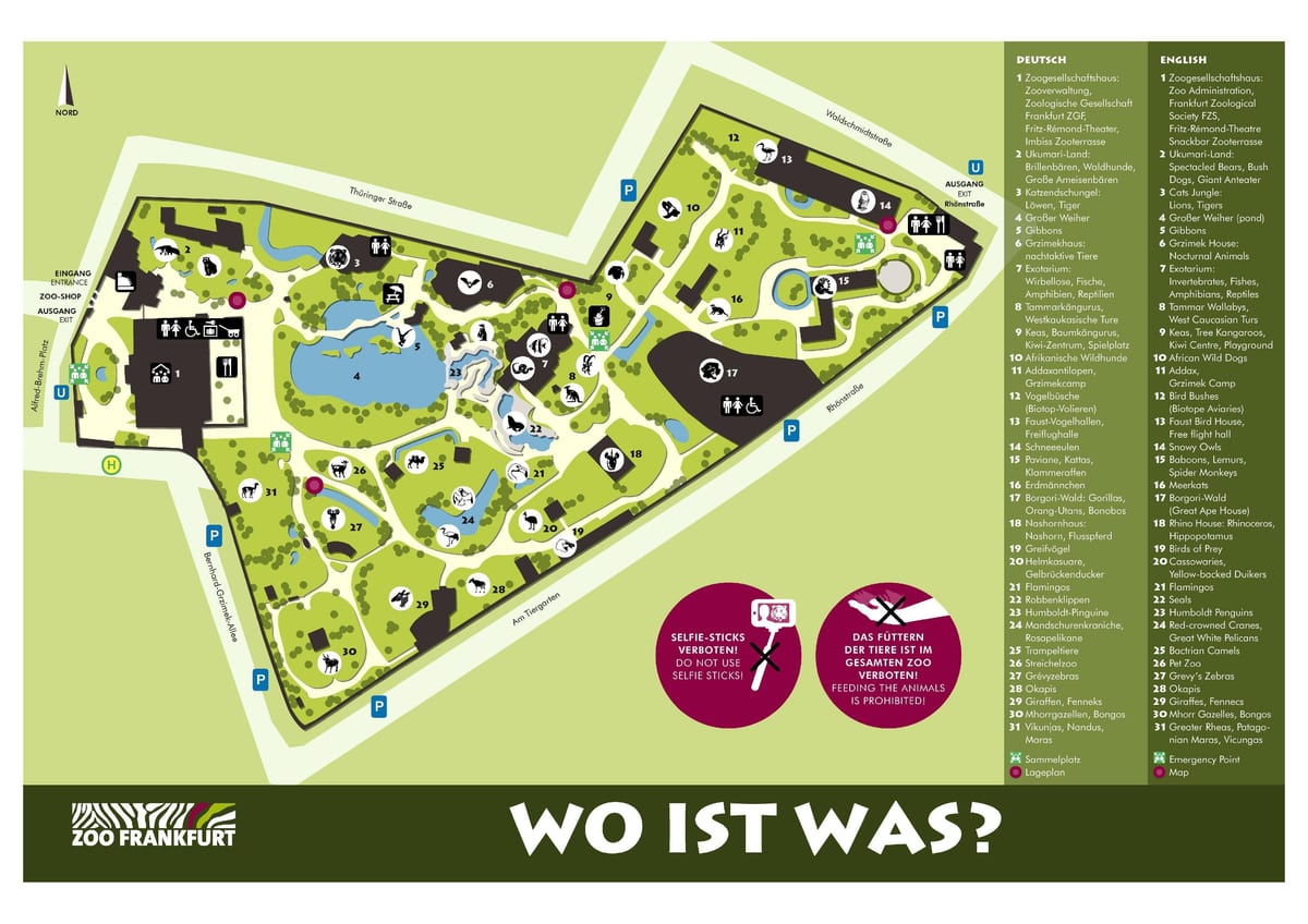 フランクフルト動物園公園の地図