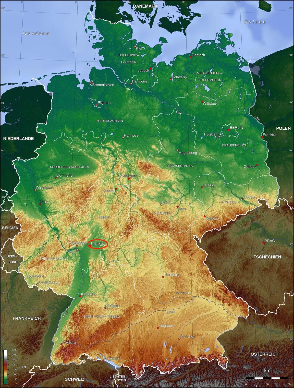 フランクフルト標高図